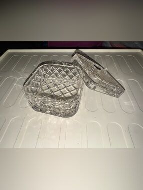 Vintage Bohemia fine cut lead crystal trinket box